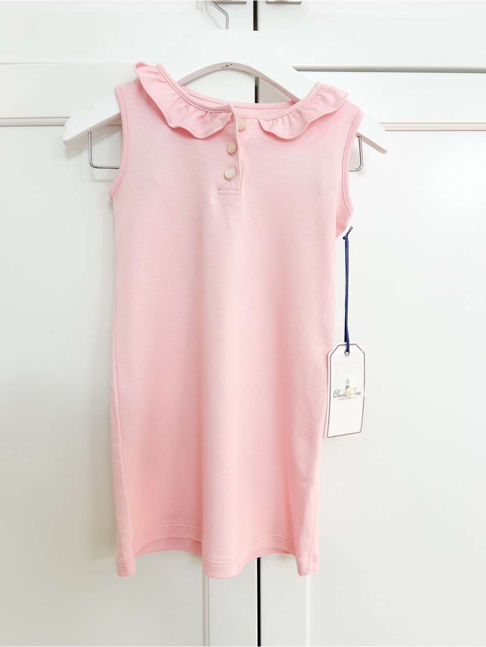 ** NWT Classic Prep Girls' Pink Ruffle Collar Sleeveless Dress (2T)